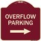 Signmission Overflow Parking with Right Arrow Heavy-Gauge Aluminum Architectural Sign, 18" x 18", BU-1818-23515 A-DES-BU-1818-23515 - alternate 1